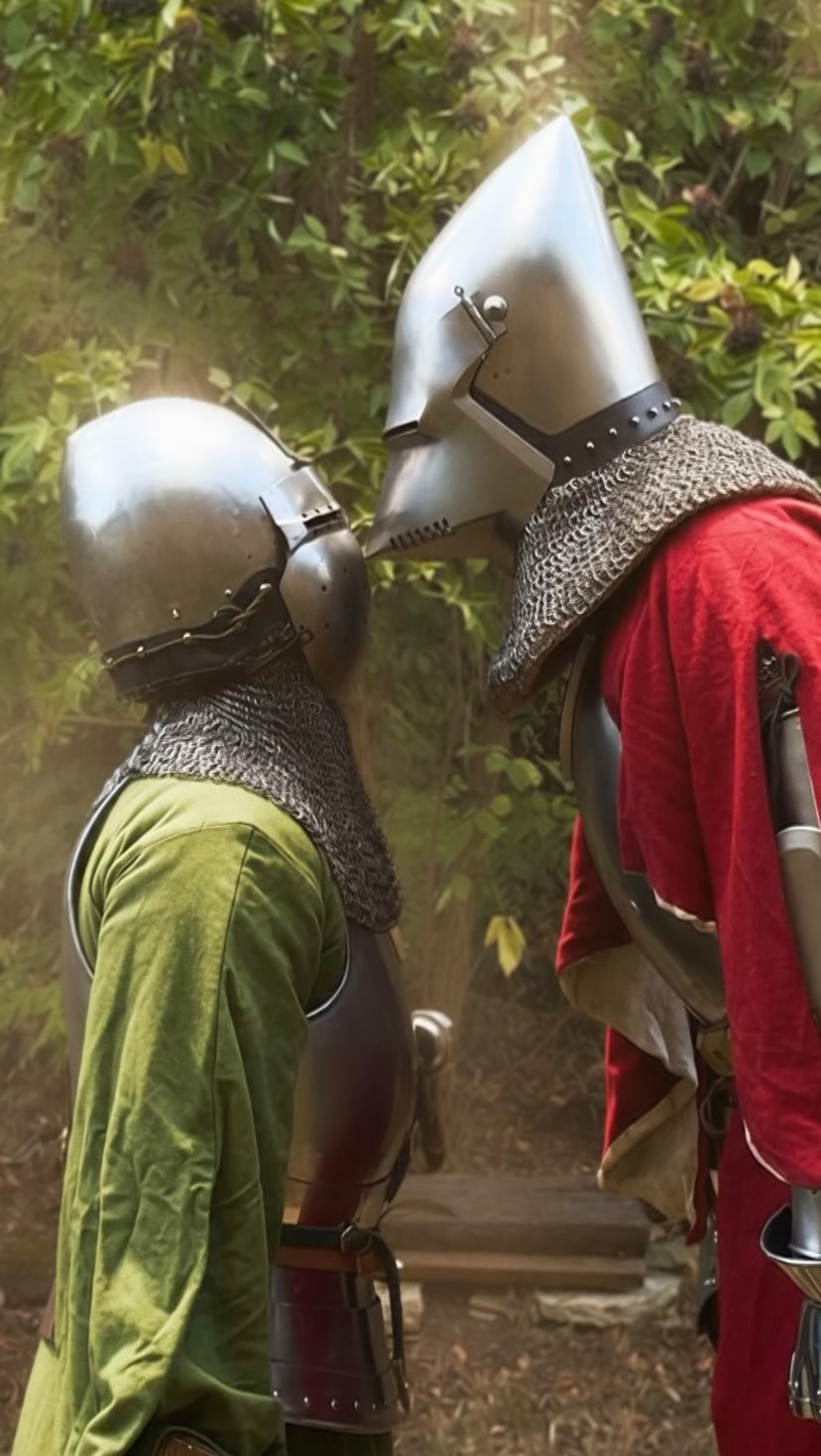 *clonk*

Enjoyed @lowrifaberart 's reel and had to spread the helmet love. Go check it out!

#houndskull #knight #middleages
